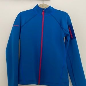 Marmot full zip women’s fleece. Bright blue with contrast zippers